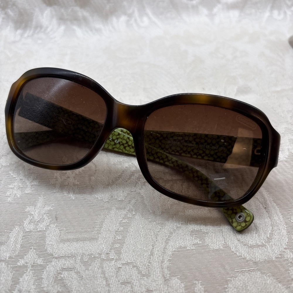 Coach Ella Tortoise Glasses FRAMES ONLY 57-17-140 Leather Clamshell Case